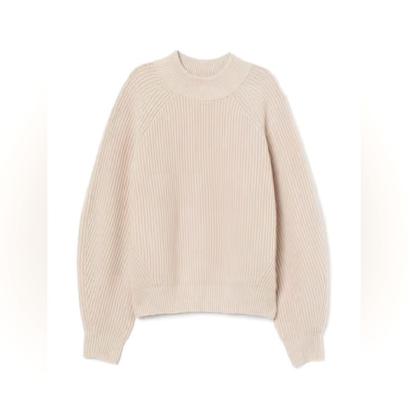 & Other Stories | Mohair & Wool Fuzzy Crewneck Sweater - Beige - Picture 2 of 6